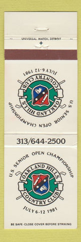 Matchbook Cover - Oakland Hills Country Club MI 1981