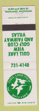 Matchbook Cover - Gull Lake View Golf Course Richland MI