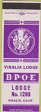 Matchbook Cover - Elks Lodge Visalia CA