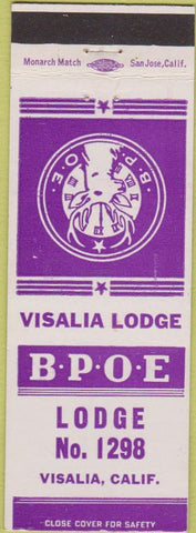 Matchbook Cover - Elks Lodge Visalia CA