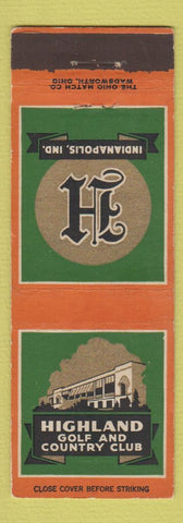 Matchbook Cover - Highland Golf and Country Club Indianapolis IN