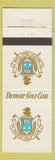 Matchbook Cover - Detroit Golf Club MI