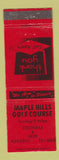 Matchbook Cover - Maple Hills Golf Course Augusta MI RED