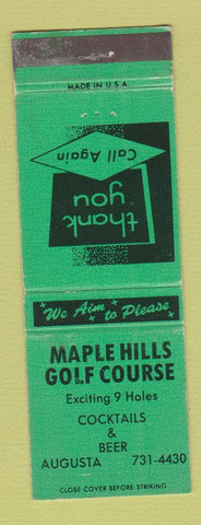 Matchbook Cover - Maple Hills Golf Course Augusta MI GREEN