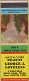 Matchbook Cover - George J Loveless Match Collector Green Ridge PA