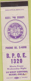 Matchbook Cover - Elks Lodge Miami OK WEAR
