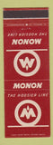 Matchbook Cover - Monon Railroad Hoosier Line