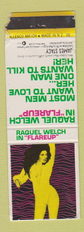 Matchbook Cover - Pan Am NZ Movies Flareup Raquel Welch WORN