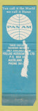 Matchbook Cover - Pan Am NZ Movies Groundstar Conspiracy George Peppard WORN