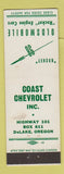 Matchbook Cover - Coast Chevrolet Oldsmobile DeLake OR
