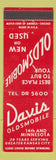 Matchbook Cover - Davis Oldsmobile Kansas City MO