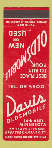 Matchbook Cover - Davis Oldsmobile Kansas City MO