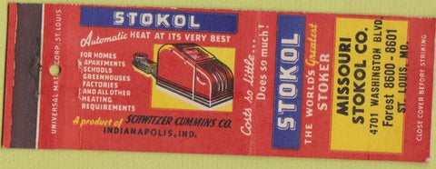 Matchbook Cover - Skokol Stoker Missouri Stokol ST Louis MO CREASE