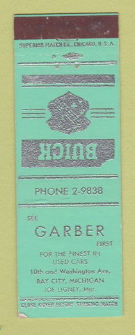 Matchbook Cover - Garber Buick Bay City MI