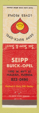 Matchbook Cover - Seipp Buick Opel Hialeah FL