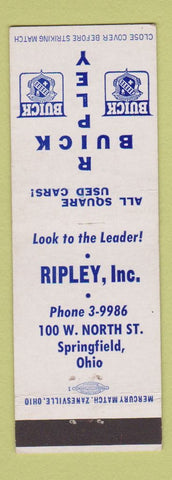 Matchbook Cover - Ripley Buick Springfield OH