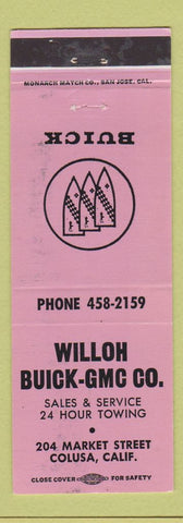 Matchbook Cover - Willoh Buick GMC Colusa CA