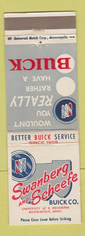 Matchbook Cover - Swanberg and Scheefe Buick Minneapolis MN