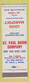 Matchbook Cover - St Paul Buick MN Louis Marofsky