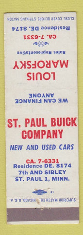 Matchbook Cover - St Paul Buick MN Louis Marofsky