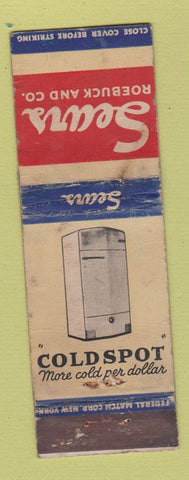 Matchbook Cover - Sears Roebuck Coldspot Refrigerator FEDERAL LONG WEAR