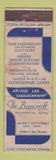 Matchbook Cover - Bancroft Hotel New York City FEDERAL LONG WEAR