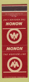 Matchbook Cover - Hoosier Line Railroad Monon