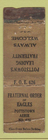Matchbook Cover - Eagles Club Pottstown PA FEDERAL LONG POOR STRIKER