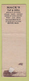 Matchbook Cover - Mack's Tap Grill Boston MA FEDERAL LONG