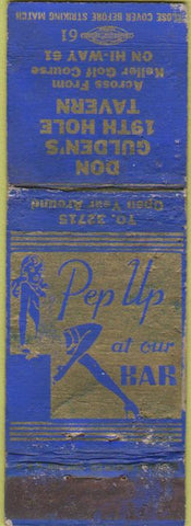Matchbook Cover - Don Gulden's 19th Hole Tavern girlie Maplewood MN POOR