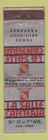 Matchbook Cover - La Salle Cafeteria New York City FEDERAL LONG WEAR