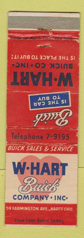 Matchbook Cover - W Hart Buick Hartford CT WEAR