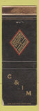 Matchbook Cover - Chicago & Illinois Midland Railroad WORN