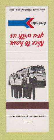 Matchbook Cover - Amtrak Railroad Nice to Have You With Us