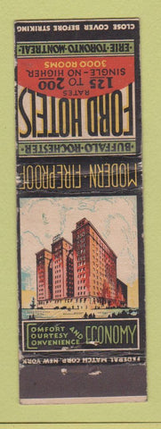 Matchbook Cover - Ford Hotels Buffalo Rochester FEDERAL LONG