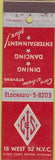 Matchbook Cover - Cora Irene Stevens New York City SAMPLE WEAR