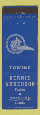 Matchbook Cover - Bernie Anderson Pontiac Eureka CA
