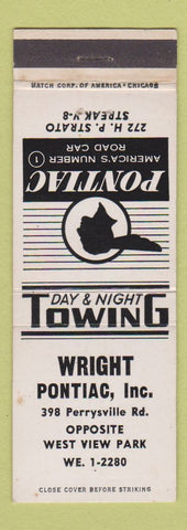Matchbook Cover - Wright Pontiac