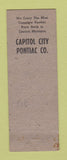 Matchbook Cover - Capitol City Pontiac Lansing MI