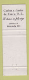 Matchbook Cover - Carlos y Javier Brandy Spain