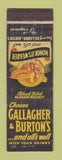 Matchbook Cover - Gallagher Burton's Whiskey Baltimore MD