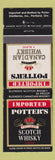 Matchbook Cover - Potter's Scotch Whiskey Portland OR