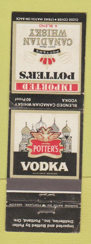 Matchbook Cover - Potter's Scotch Whiskey Portland OR