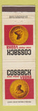 Matchbook Cover - Cossack Vodka South Africa WEAR