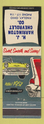 Matchbook Cover - 1957 Chevrolet HJ Harrington Findlay OH