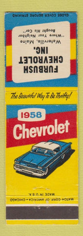 Matchbook Cover - 1958 Chevrolet Furbush Waterville ME