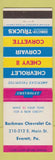 Matchbook Cover - 1963 Chevrolet Barkman Everett PA