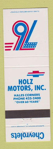 Matchbook Cover - 1976 Chevrolet Holz Hales Corners WI