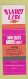 Matchbook Cover - 1977 Chevrolet Koons Wymore Blue Springs NE