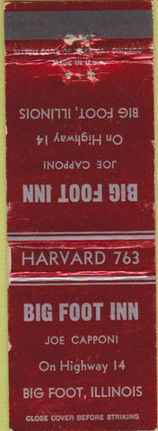 Matchbook Cover - Big Foot Inn Big Foot IL